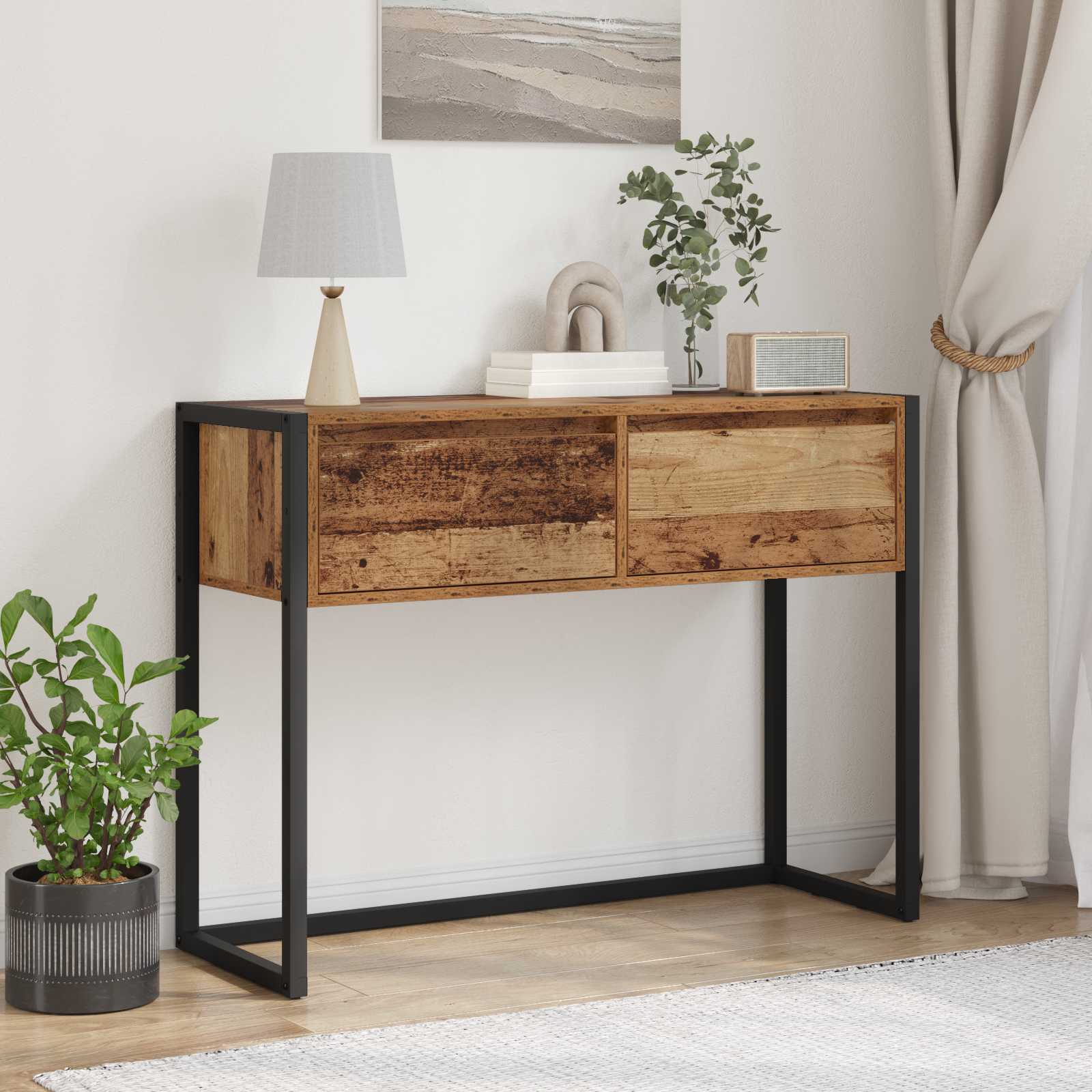 Mesa de apoio madeira antiga 100 x 36 x 75 cm