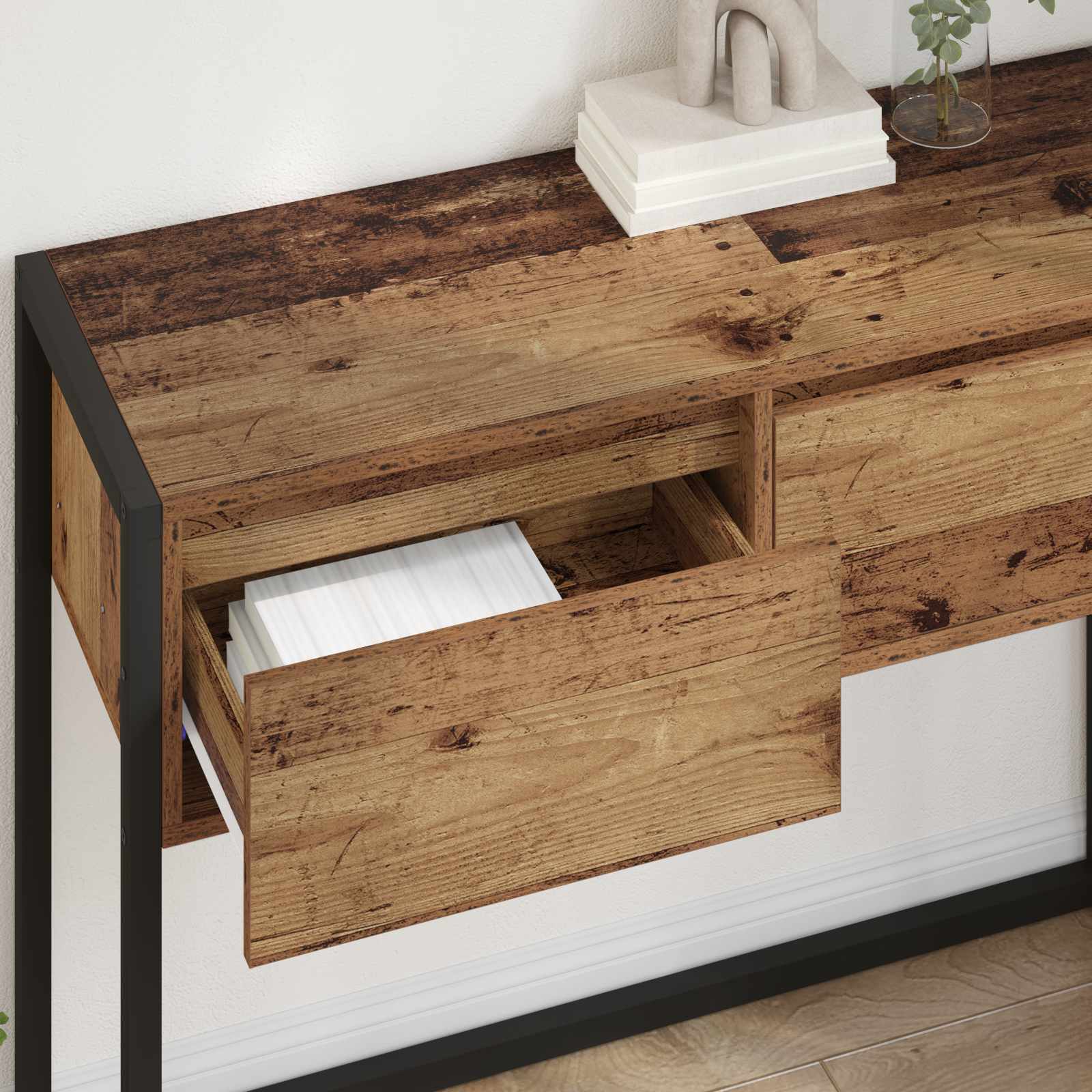 Mesa de apoio madeira antiga 100 x 36 x 75 cm
