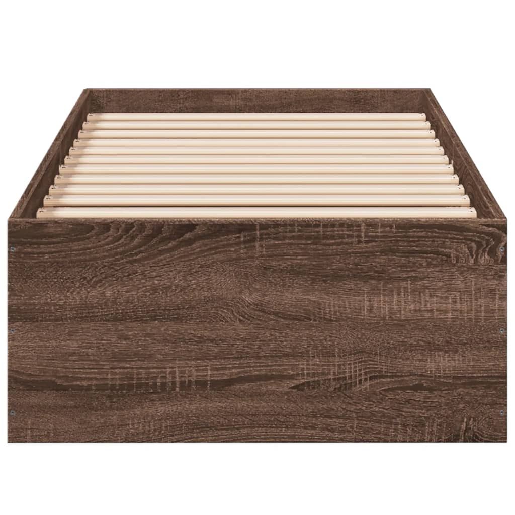 Estrutura cama 100x200cm derivados de madeira carvalho castanho