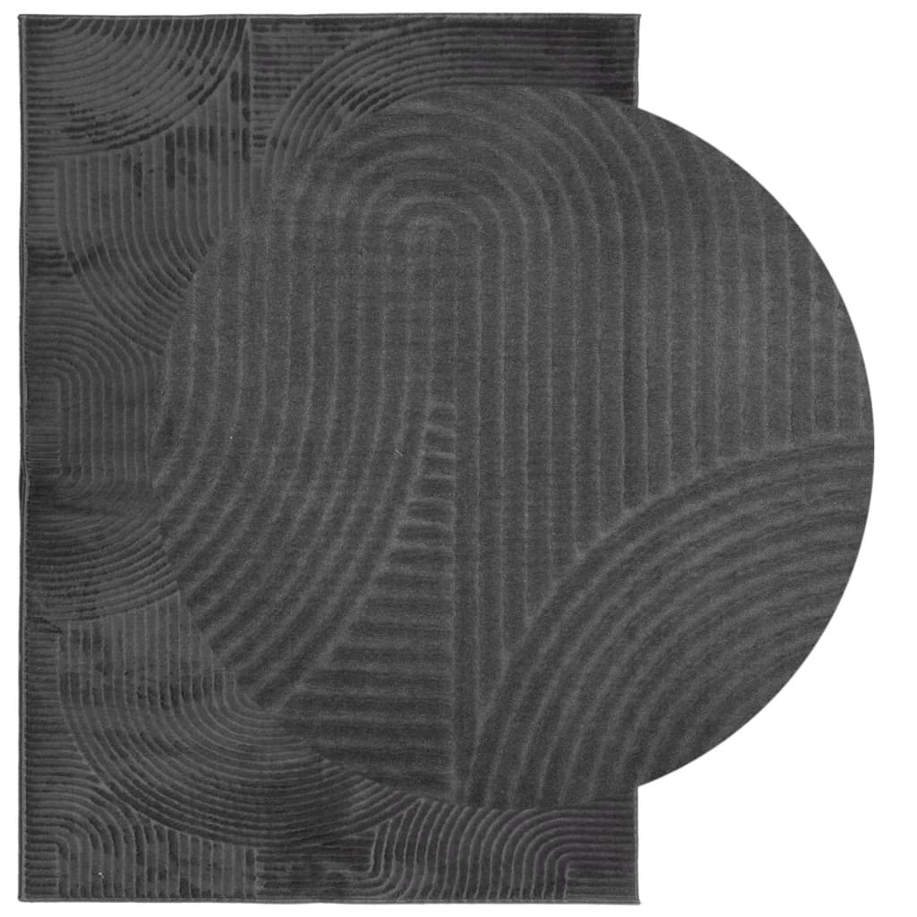 Tapete de pelo curto iza visual escandinavo 120x170cm antracite