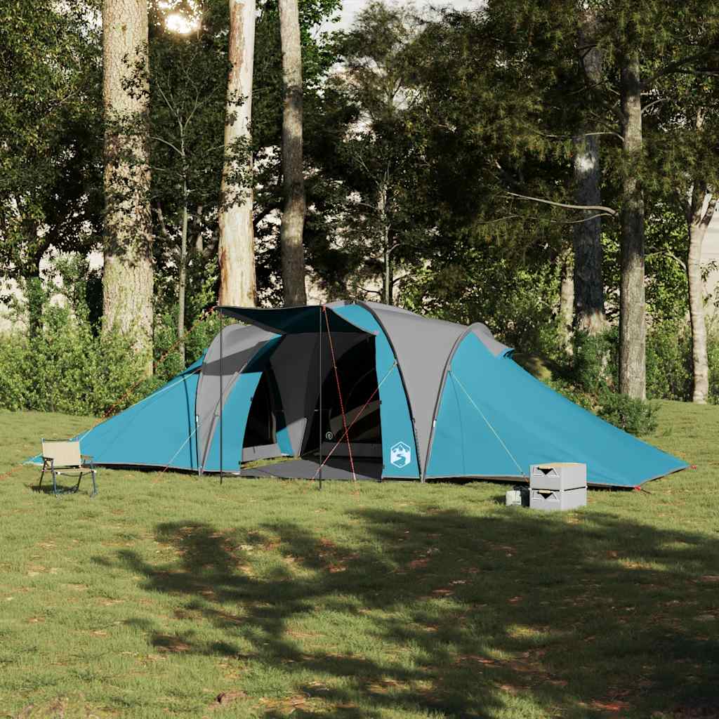 Tenda familiar em cúpula para 6 pessoas impermeável azul