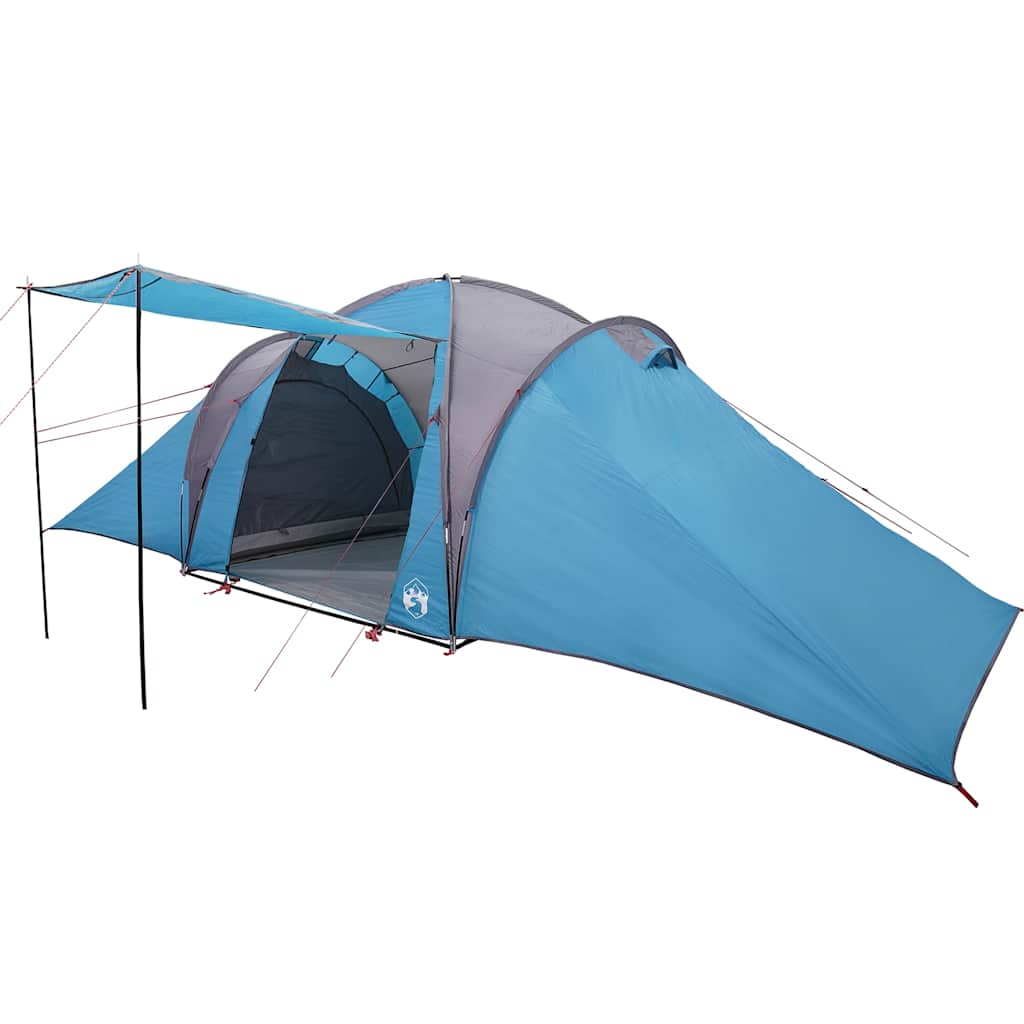 Tenda familiar em cúpula para 6 pessoas impermeável azul