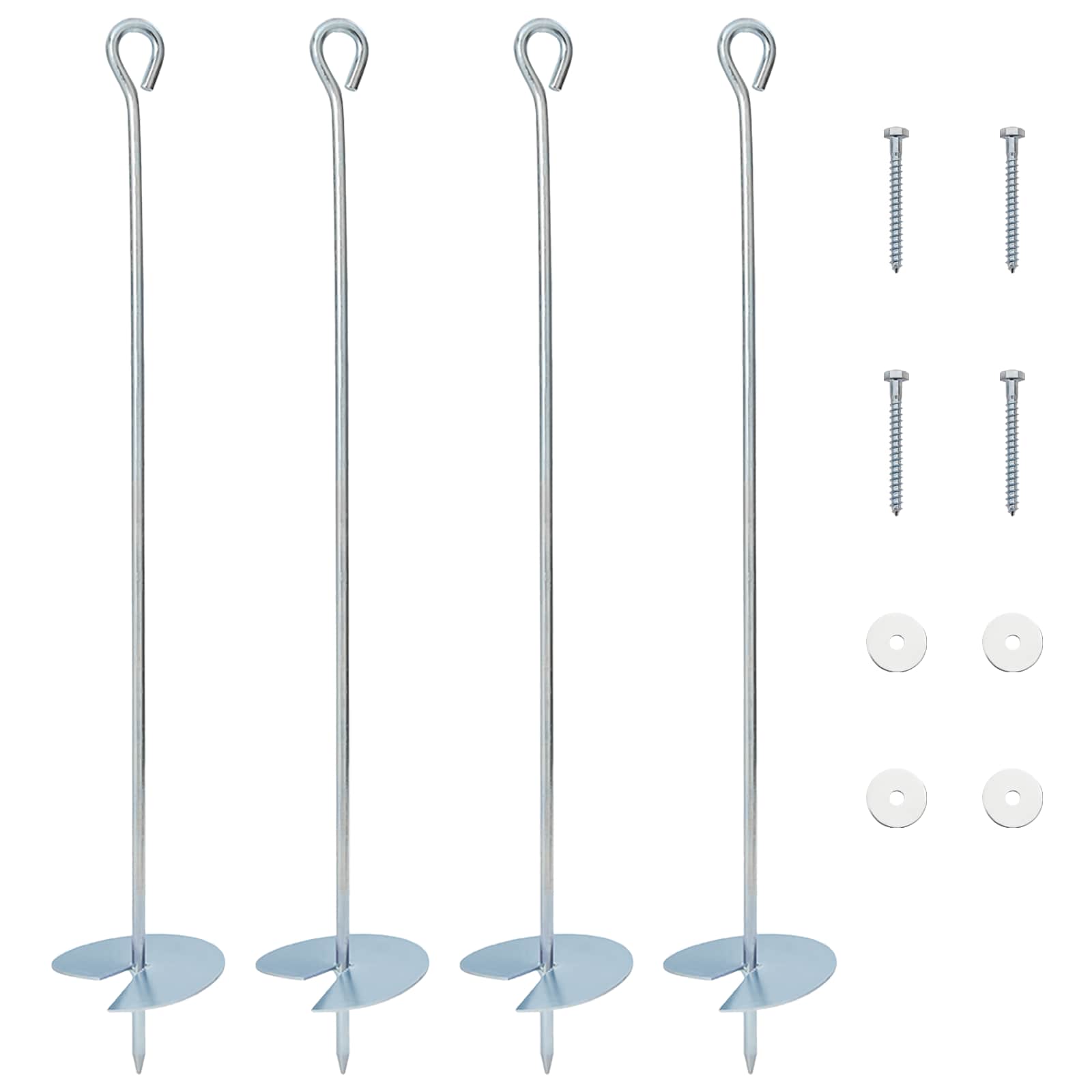 Âncora para terra 4 unid. ø10 x 60 cm metal galvanizado