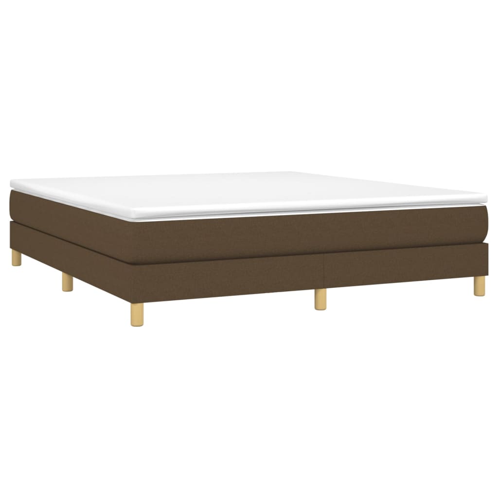 Estrutura de cama com molas 180x200 cm tecido castanho-escuro
