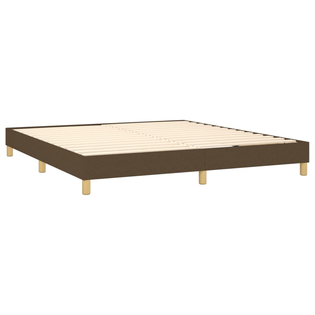 Estrutura de cama com molas 180x200 cm tecido castanho-escuro