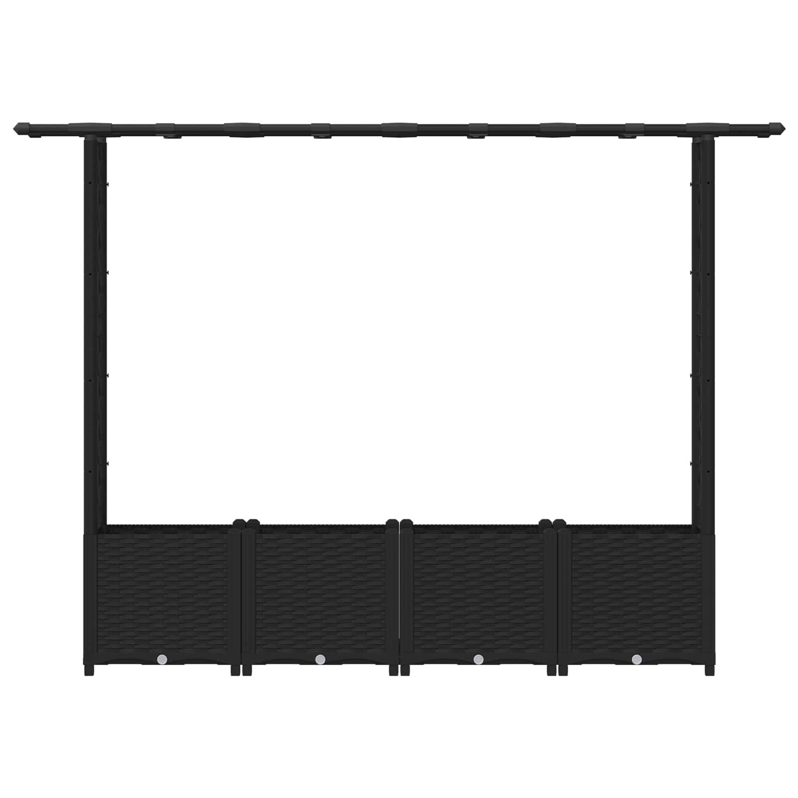 Cama elevada com treliça e telhado preto 203 x 40 x 136 cm PP