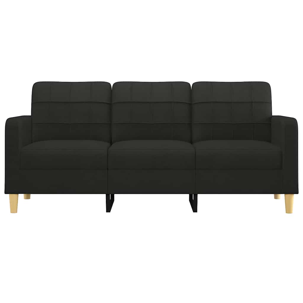 Sofá de 3 lugares tecido 180 cm preto