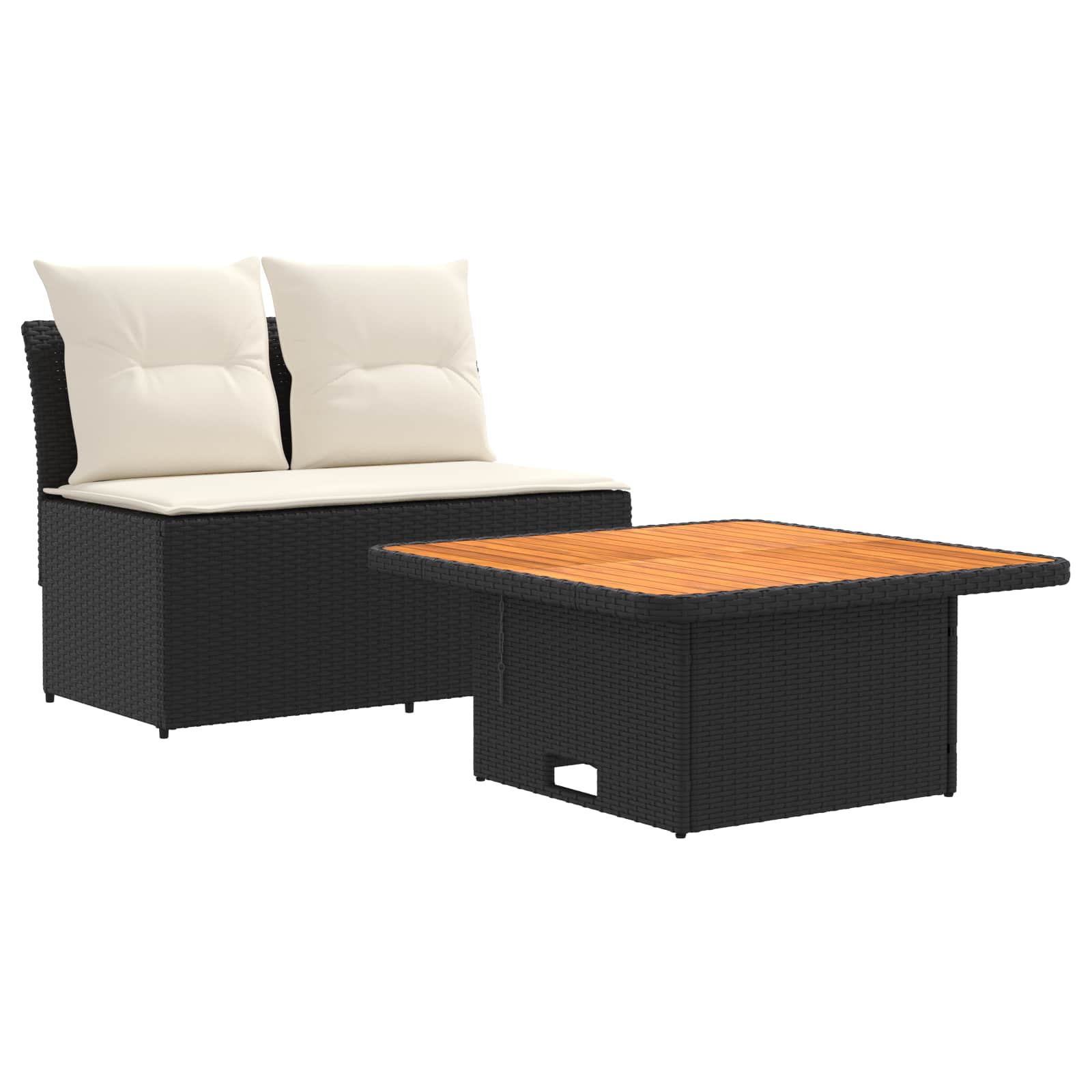 2 Peça sofá do meio para jardim com mesa elevatória vime PE
