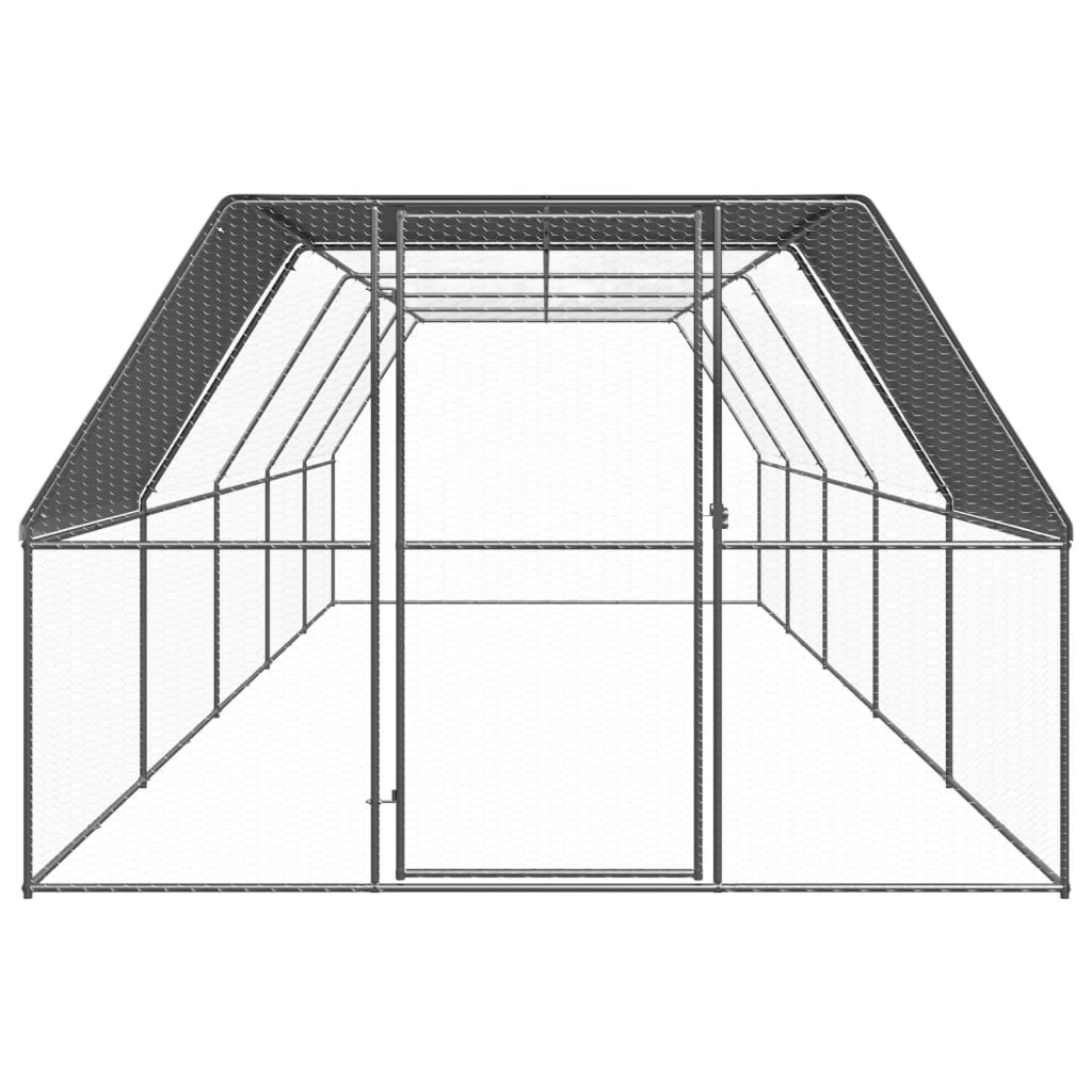 Galinheiro de exterior 3x10x2 m aço galvanizado