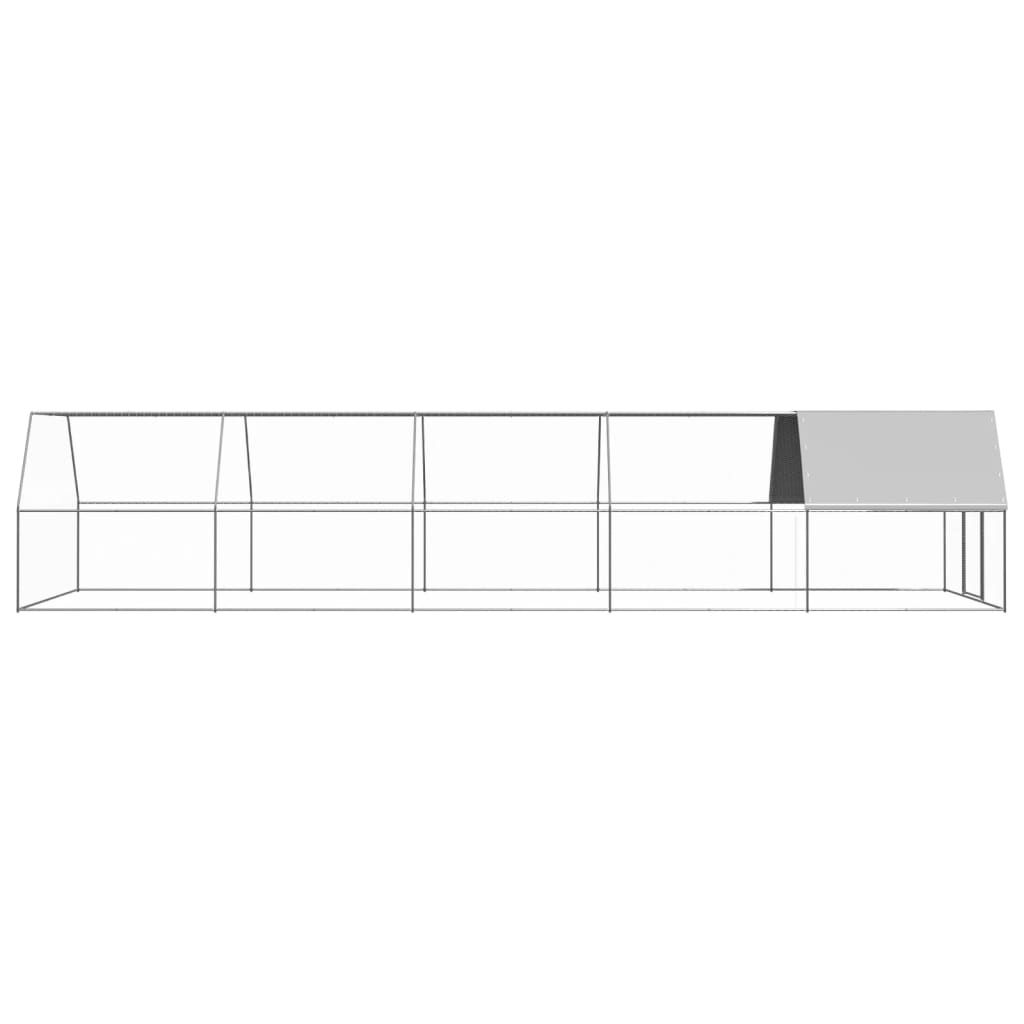 Galinheiro de exterior 3x10x2 m aço galvanizado