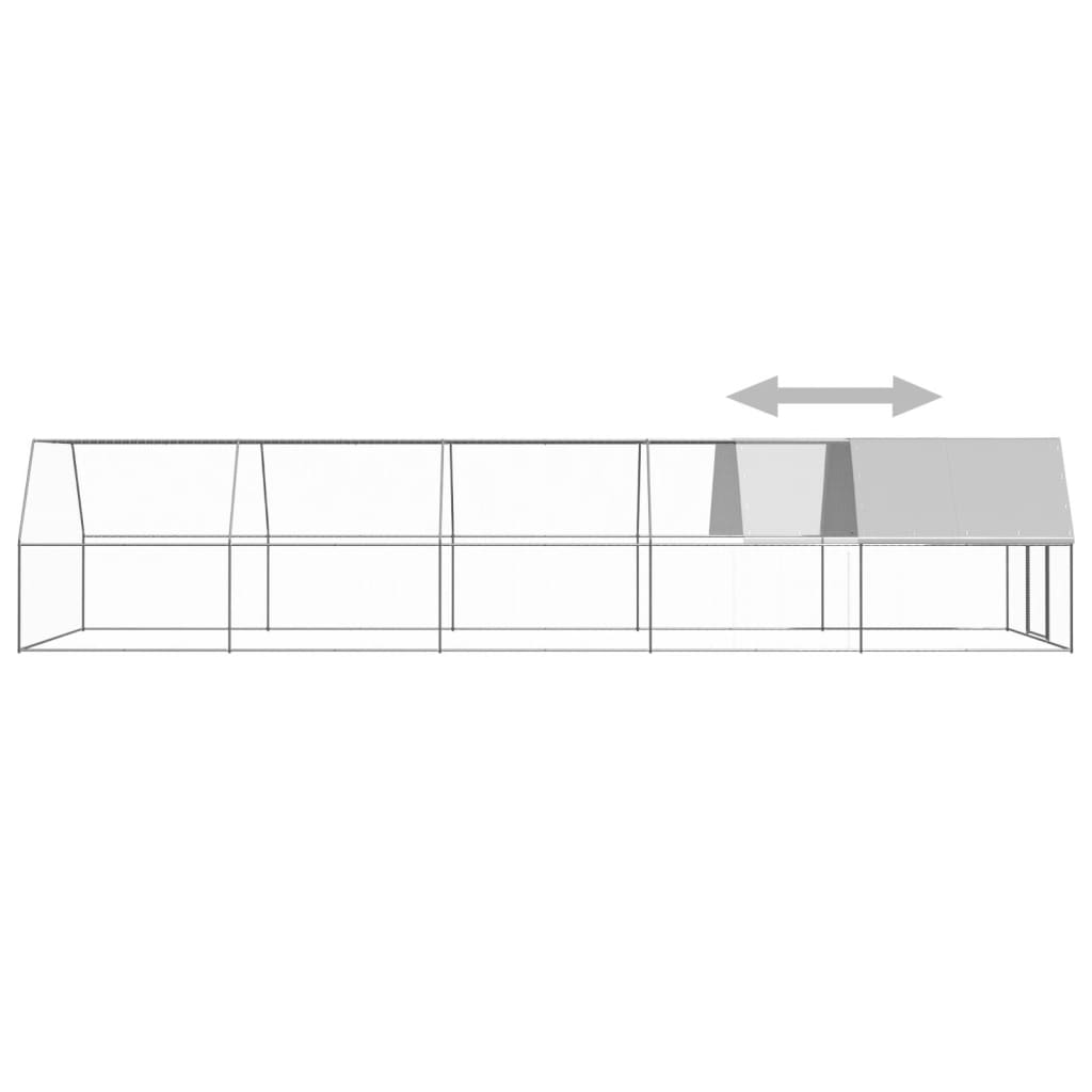 Galinheiro de exterior 3x10x2 m aço galvanizado