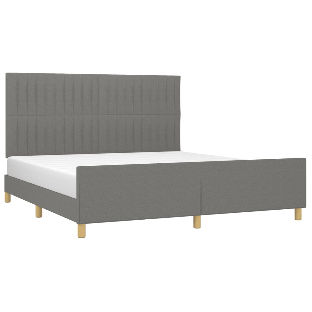 Estrutura de cama sem colchão 180x200 cm tecido cinzento-escuro