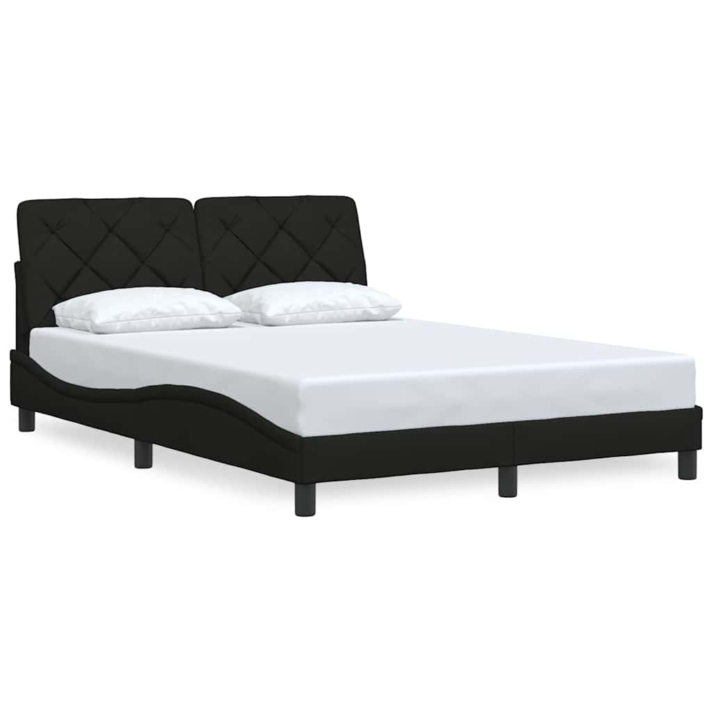 Estrutura de cama sem colchão 120x200 cm tecido preto