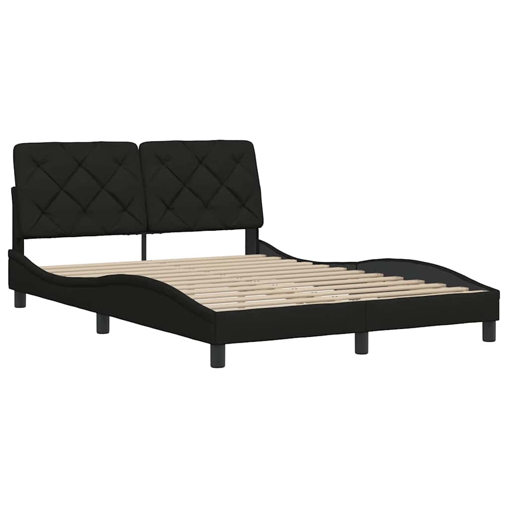 Estrutura de cama sem colchão 120x200 cm tecido preto