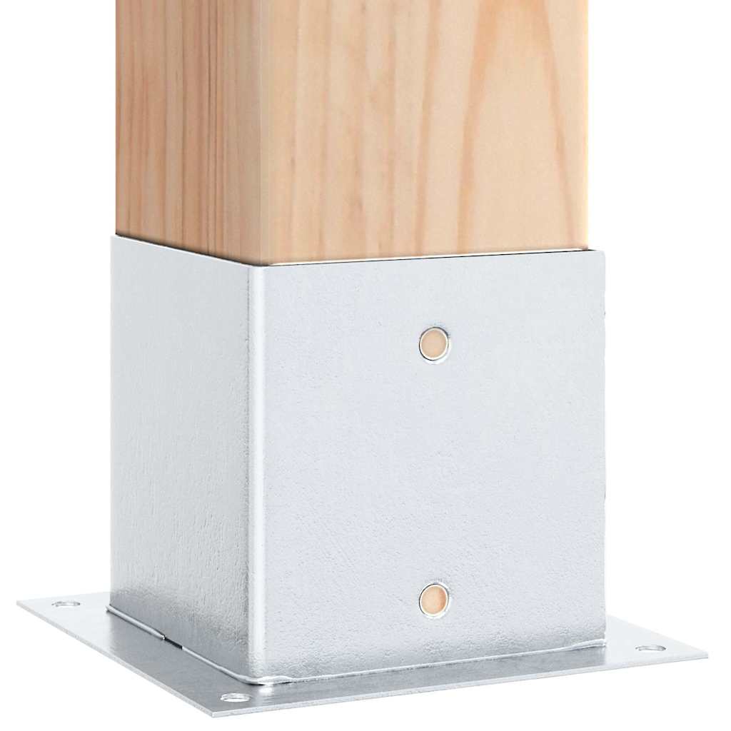 Bases de poste quadradas 12 pcs prata 141x141mm aço galvanizado