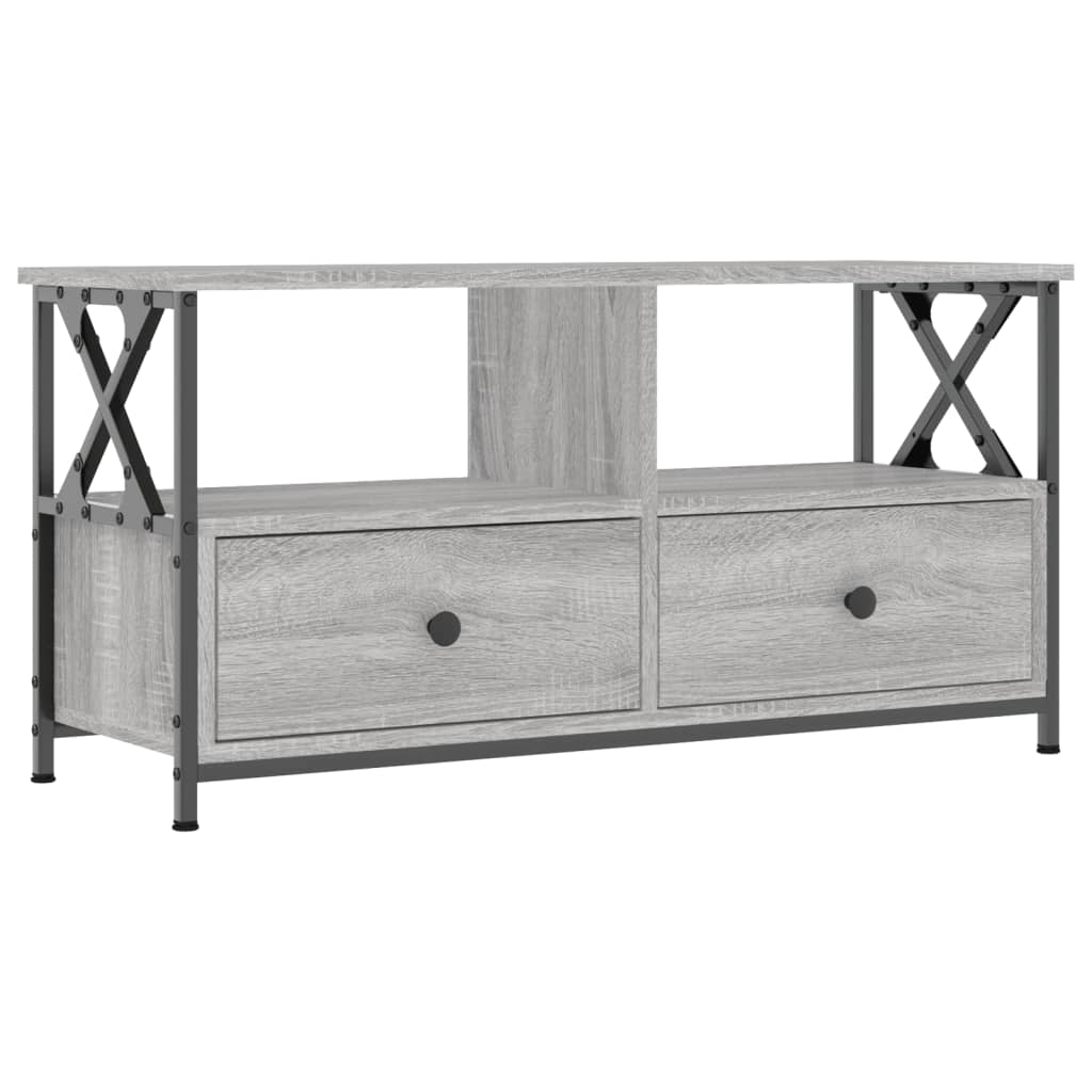 Móvel de TV 90x33x45 cm derivados de madeira/ferro cinza sonoma