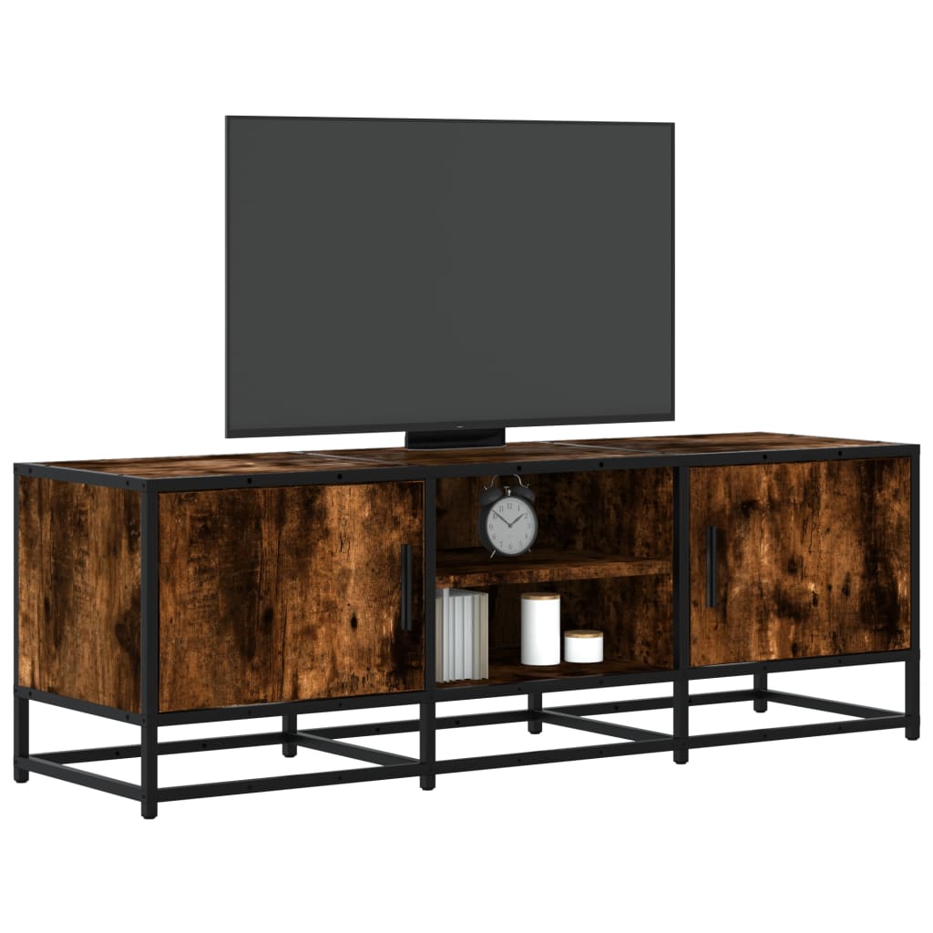 Móvel p/ TV 120x35x41cm derivados madeira/metal carvalho fumado
