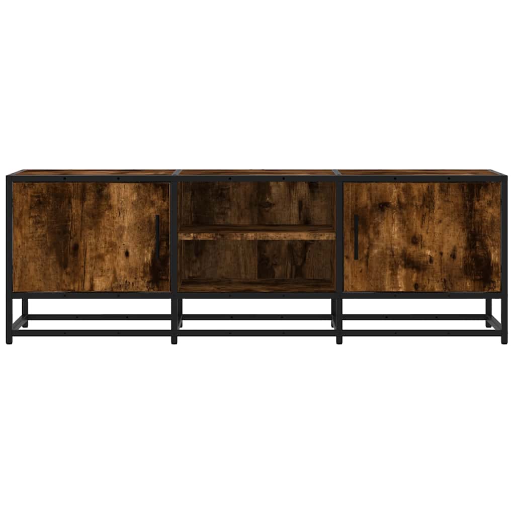 Móvel p/ TV 120x35x41cm derivados madeira/metal carvalho fumado