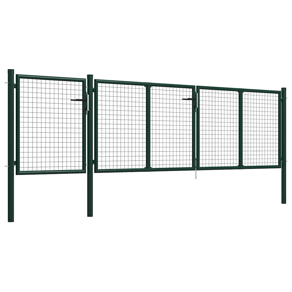 Portão de jardim em aço 400x100 cm verde