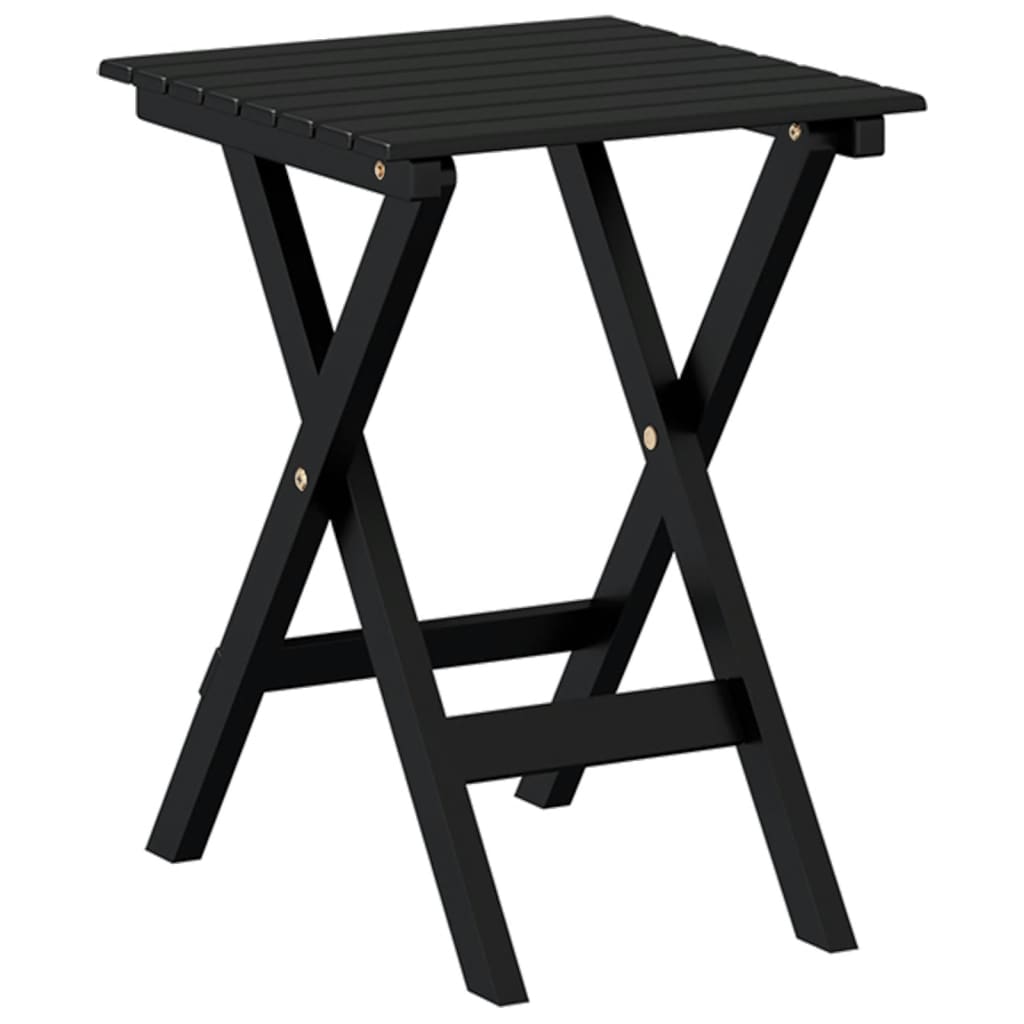 Cadeira de baloiço com mesa dobrável álamo maciço preto