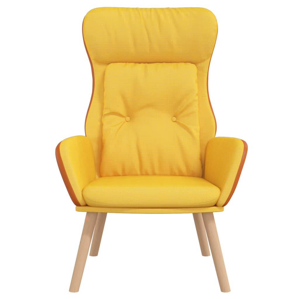 Cadeira de descanso PVC e tecido amarelo mostarda