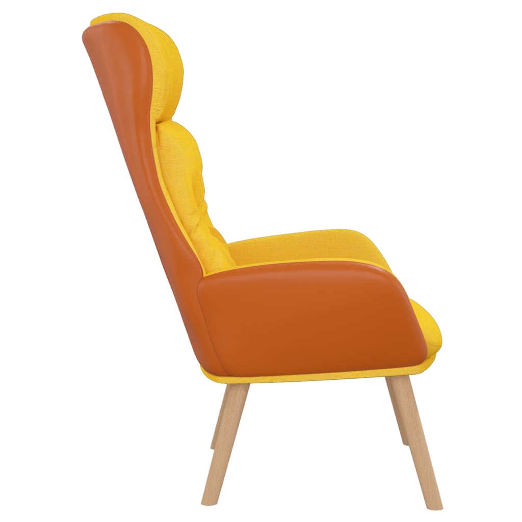 Cadeira de descanso PVC e tecido amarelo mostarda