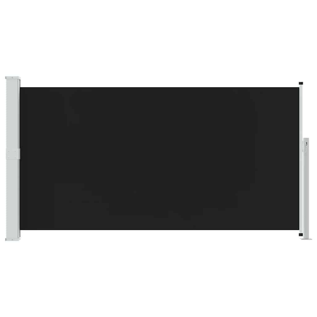 Toldo lateral retrátil para pátio 170x300 cm preto