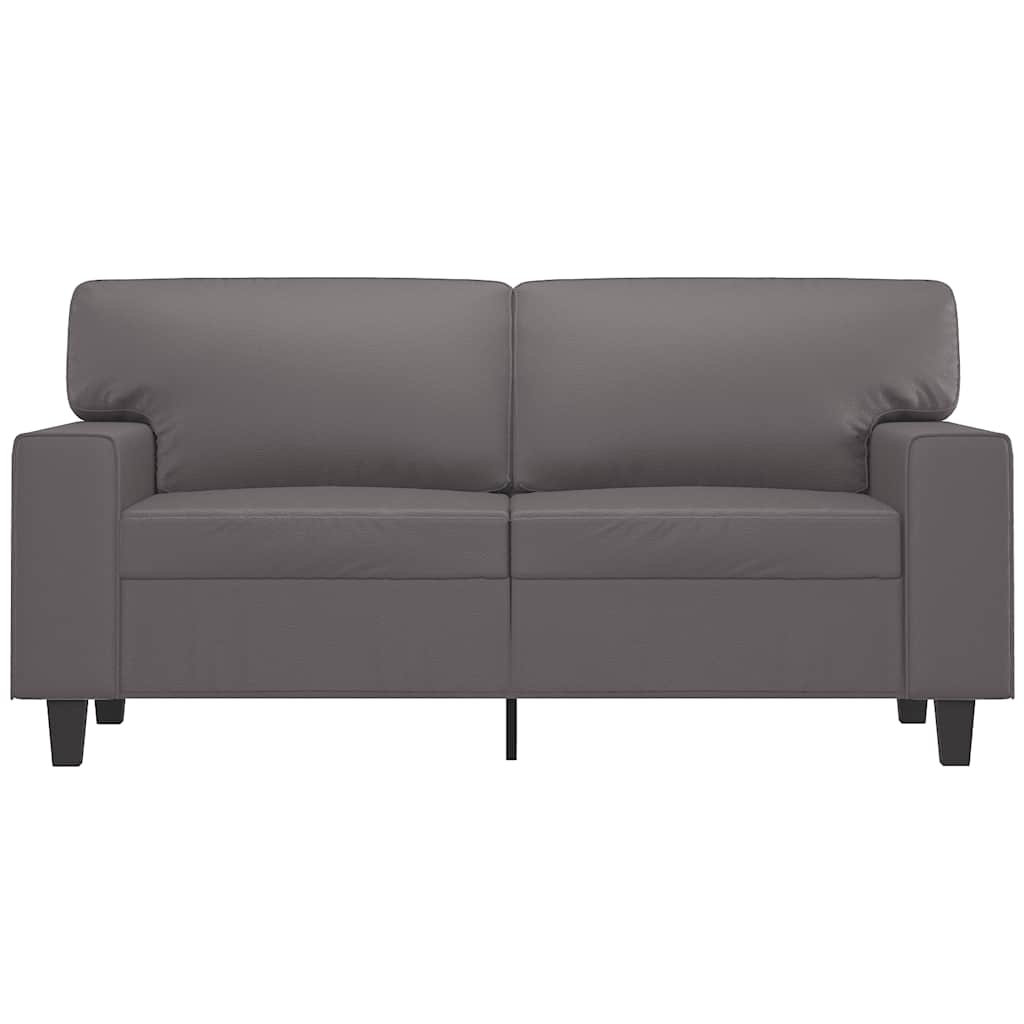 Sofá de 2 lugares 120 cm couro artificial cinza