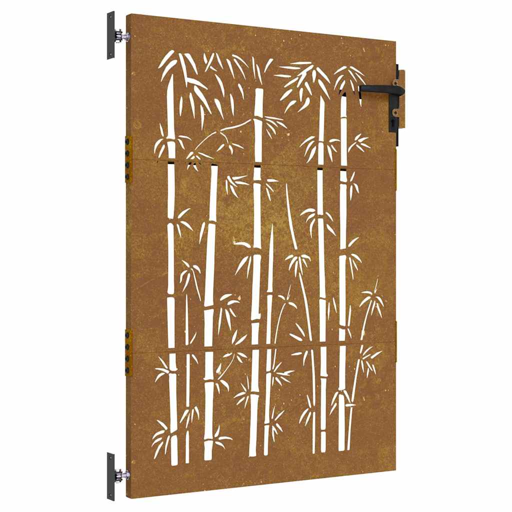 Portão de jardim 85x150 cm aço corten design bambu