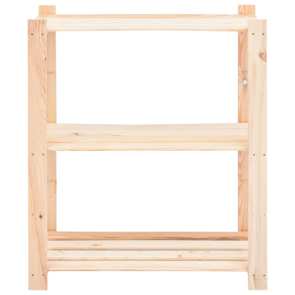 5 Unidades arrumação 3 prateleiras 80x38x90cm pinho 150 kg