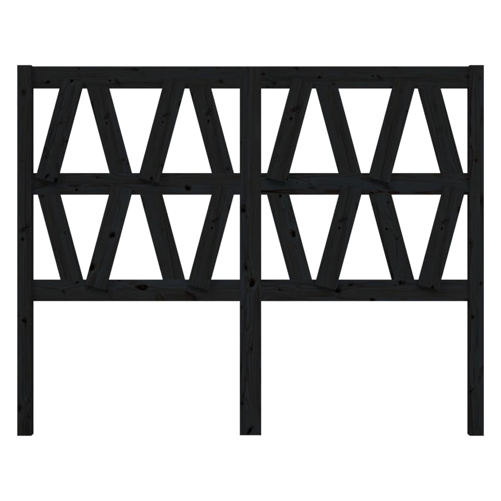 Cabeceira de cama 126x4x100 cm pinho maciço preto