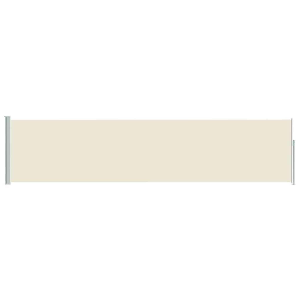 Toldo lateral retrátil para pátio 120x500 cm creme