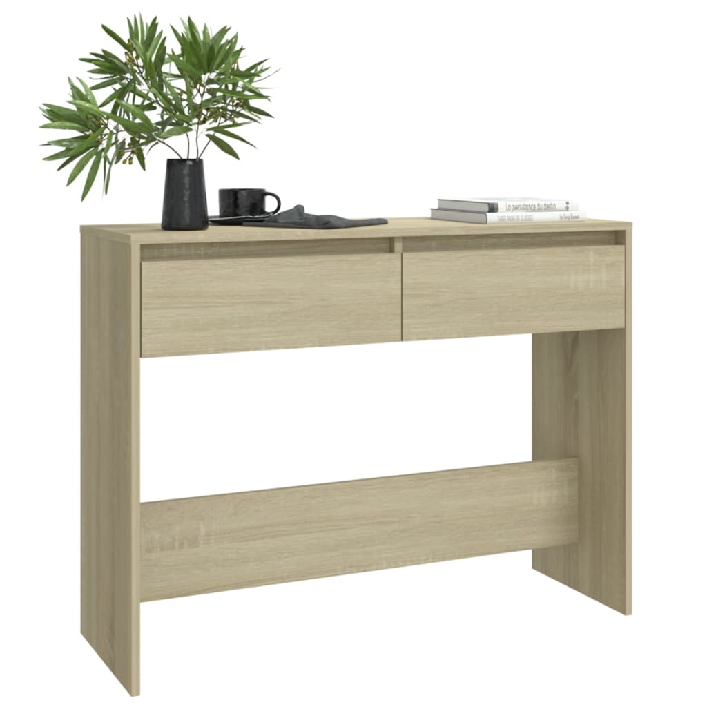 Mesa consola 100x35x76,5 cm derivados madeira carvalho sonoma