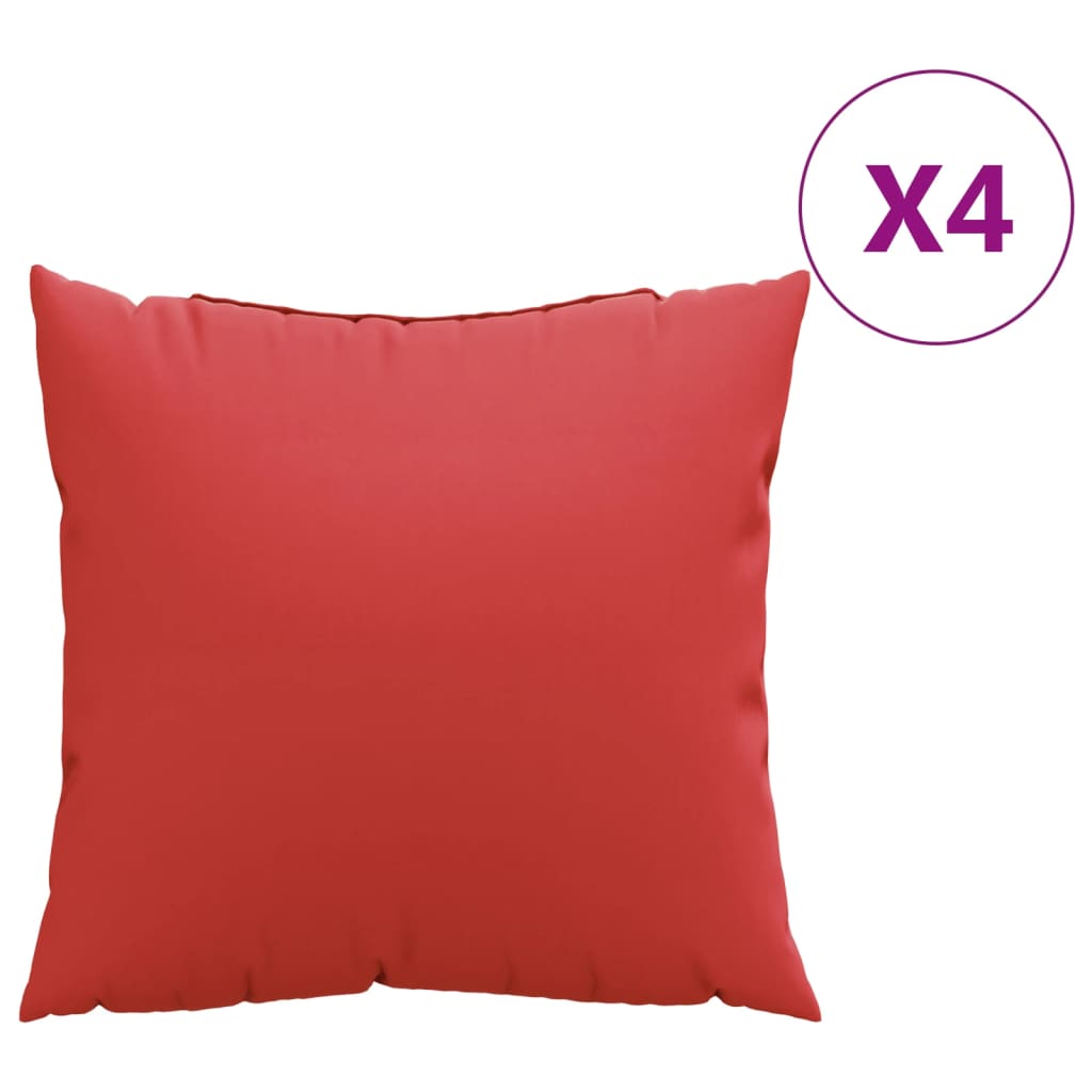 Almofadas de sofá 4 pcs 50x50 cm tecido vermelho
