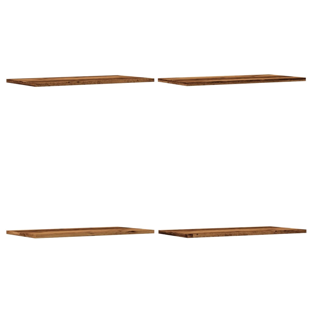 Prateleiras de parede 4 pcs derivados de madeira madeira velha
