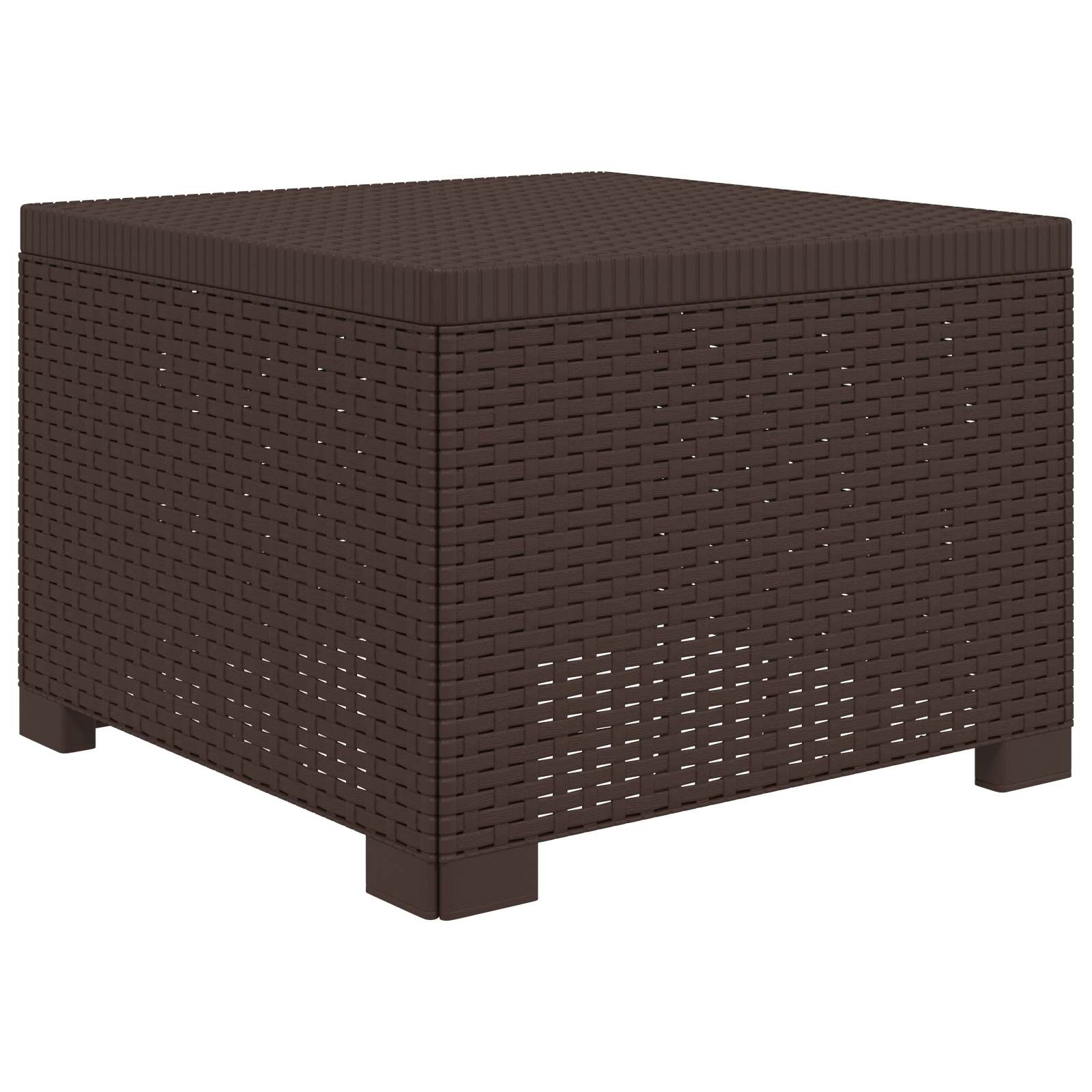 Sofá de jardim 1 lugar com almofada look rattan PP castanho