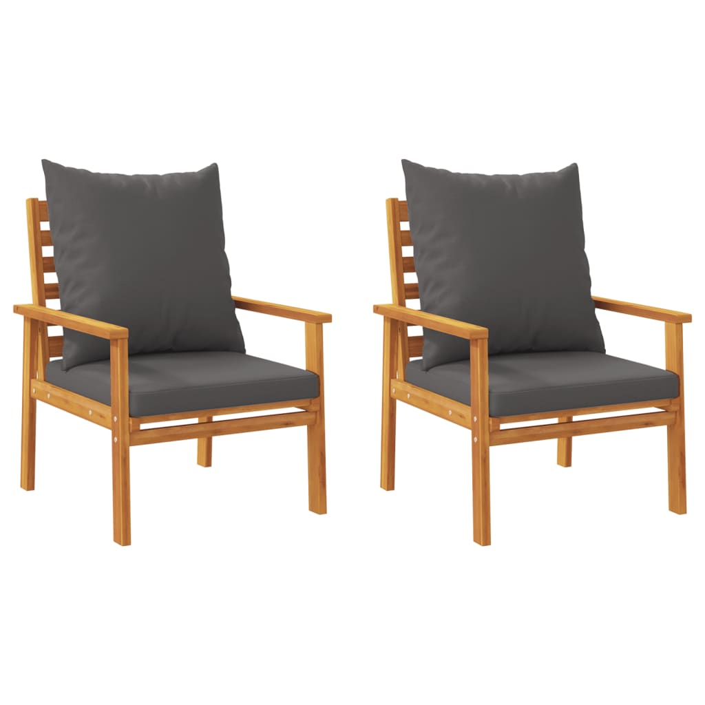 5 Pcs conjunto lounge de jardim c/ almofadões acácia maciça