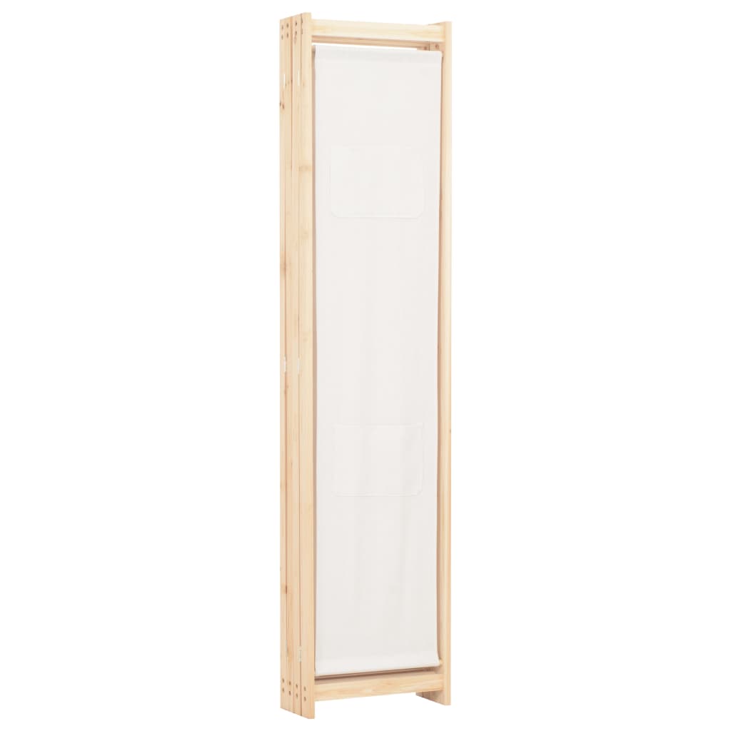 Divisória de quarto com 4 painéis 160x170x4 cm tecido cor creme