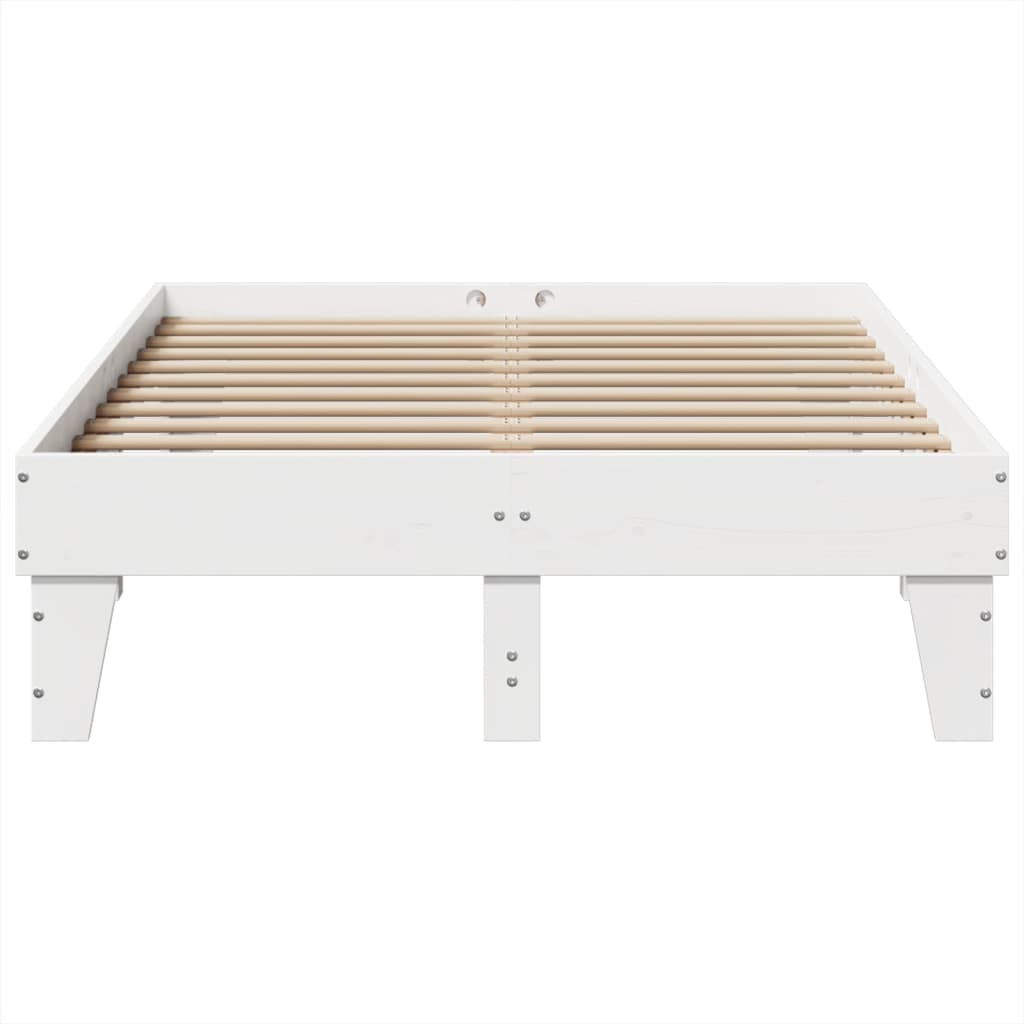 Cama sem colchão 135x190 cm madeira de pinho maciça branco