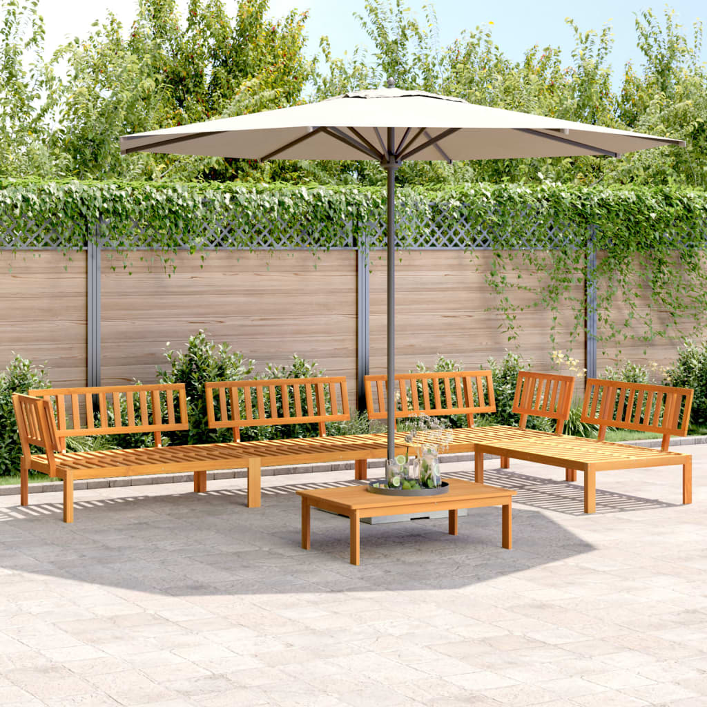 5 Pcs conjunto de móveis de paletes p/ jardim acácia maciça