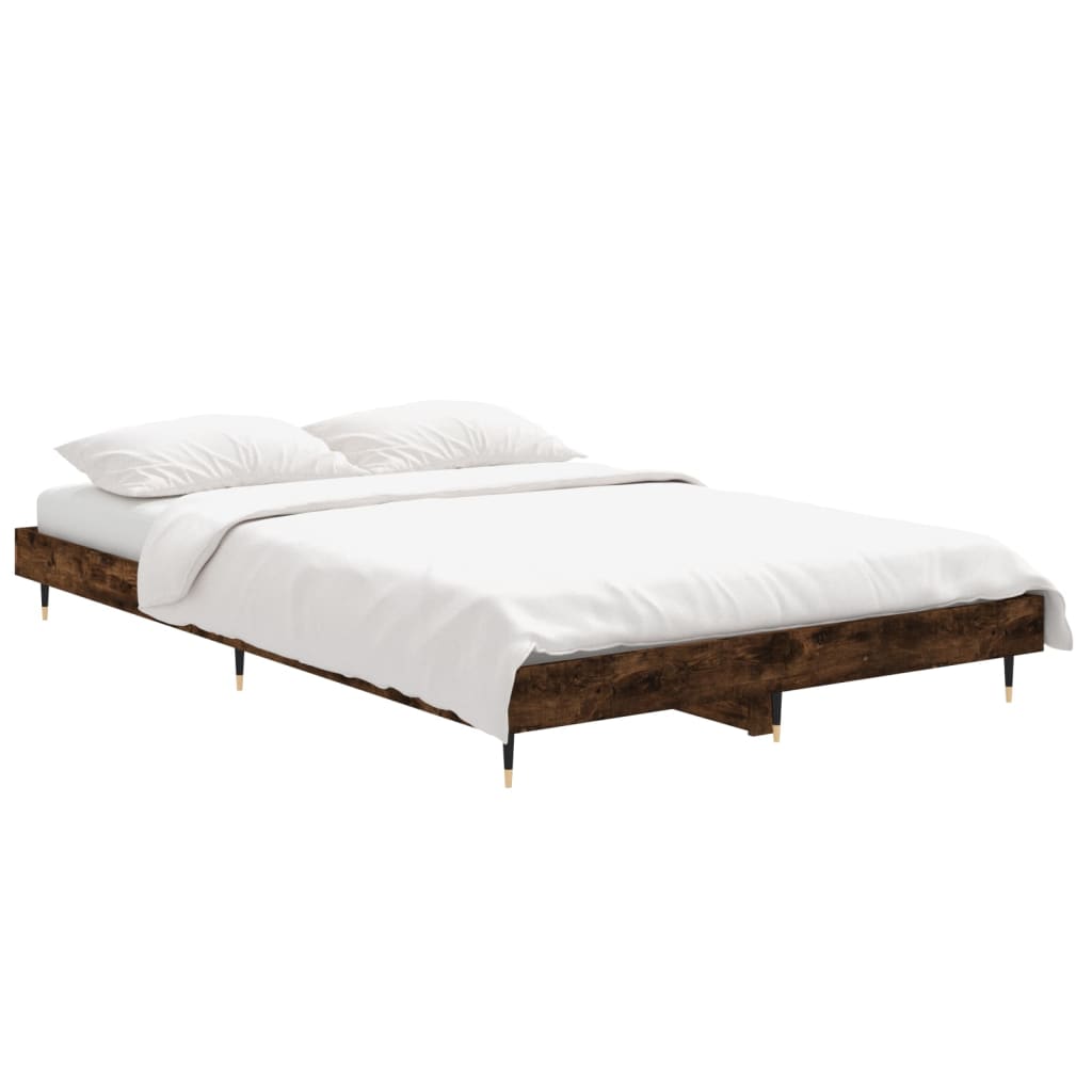 Estrutura cama s/ colchão derivados de madeira carvalho fumado