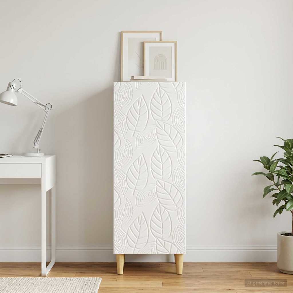 Buffet branco brilhante 33 x 34,5 x 90 cm derivados de madeira