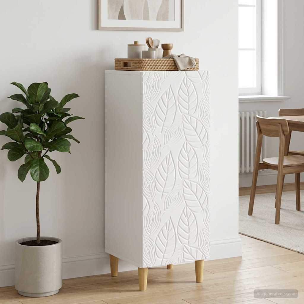 Buffet branco brilhante 33 x 34,5 x 90 cm derivados de madeira