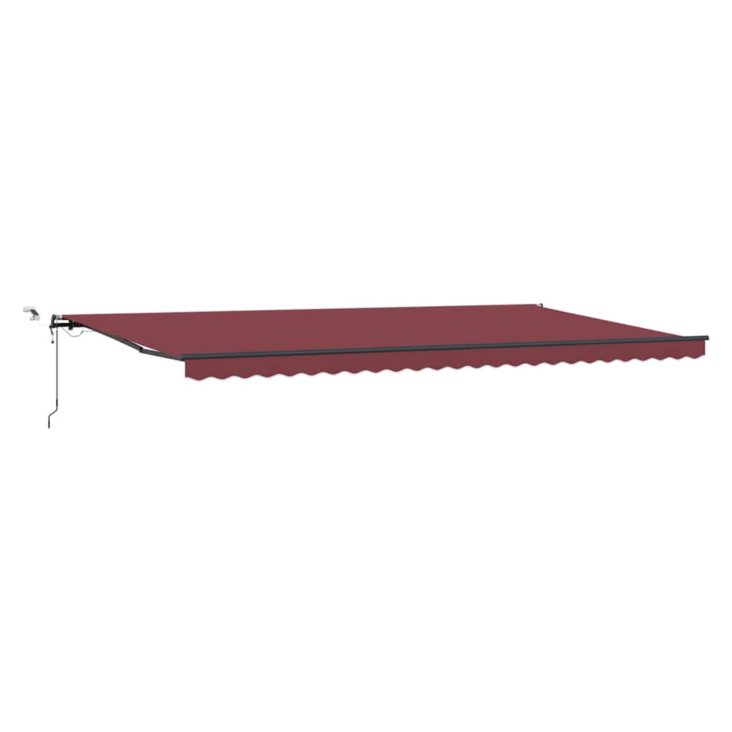 Toldo retrátil automático com luzes LED 600x300 cm bordô