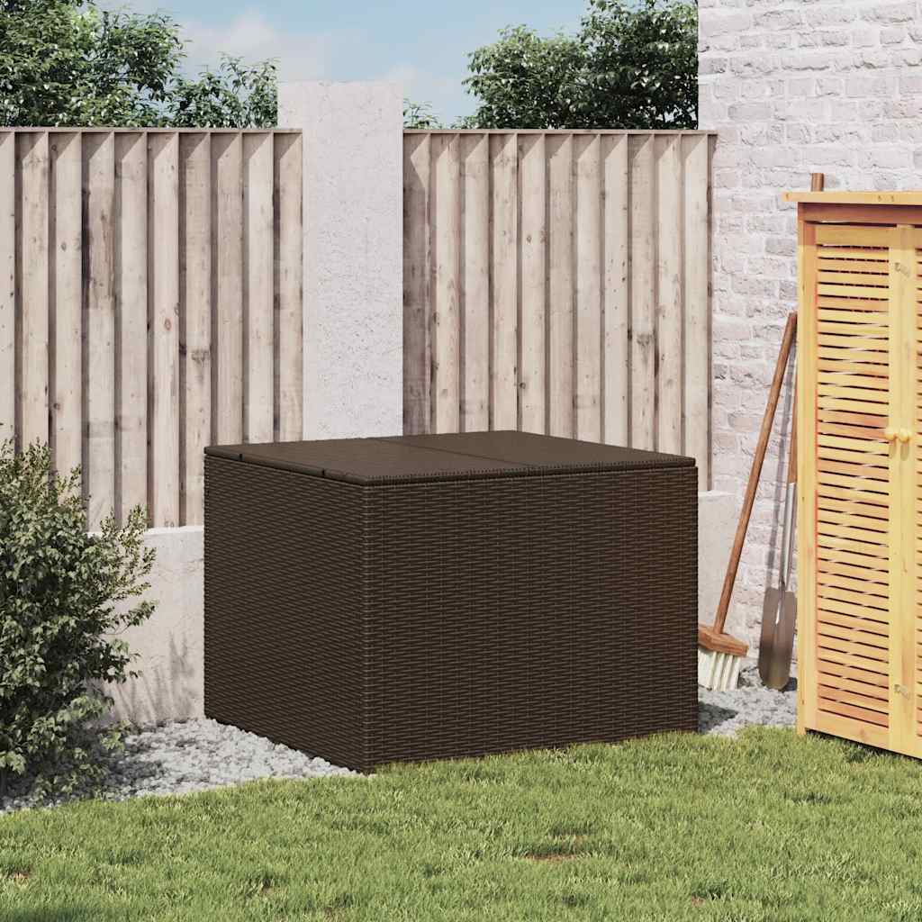 Caixa de arrumação para jardim 291l vime PE castanho
