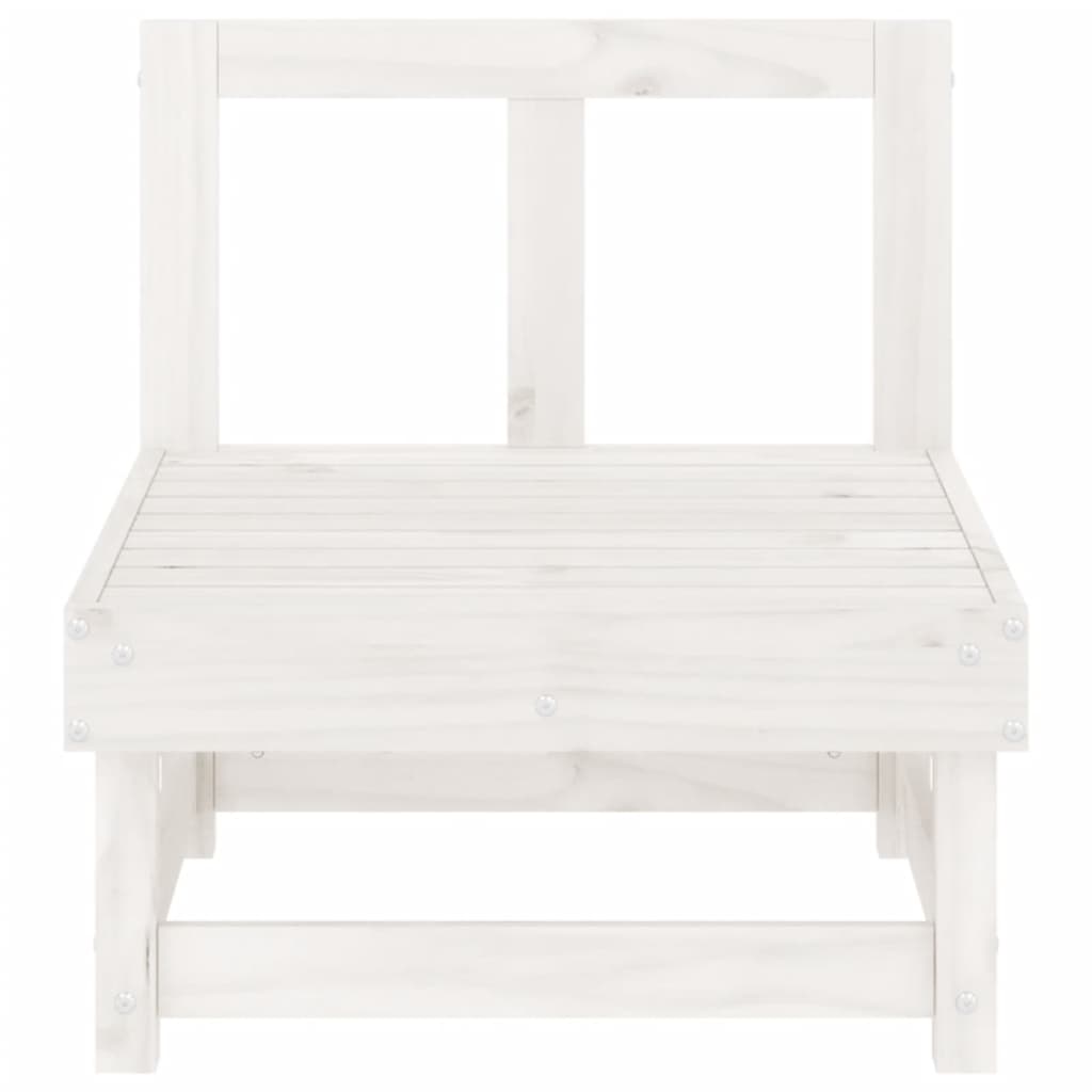Sofá de centro para jardim madeira de pinho maciça branco