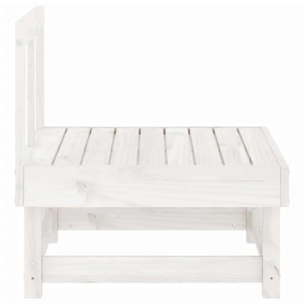 Sofá de centro para jardim madeira de pinho maciça branco