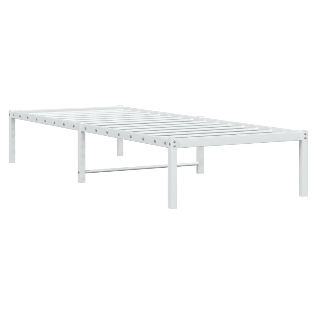 Estrutura de cama 75x190 cm metal branco