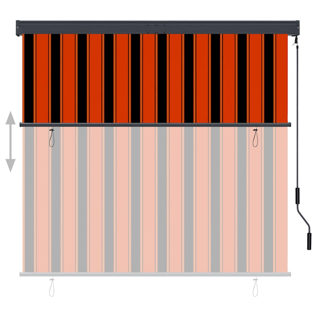 Estore de rolo para exterior 160x250 cm laranja e castanho