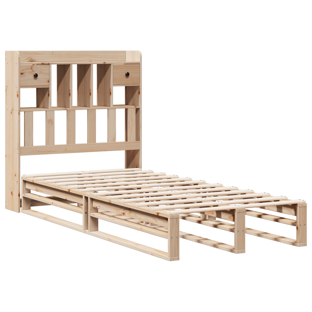 Cama com estante sem colchão 90x190 cm pinho maciço